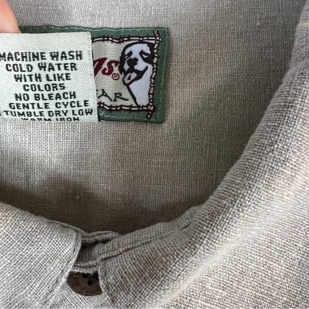 Big Dogs Mens Tan Short Sleeve Button-Up Vintage Shirt Tan Men's Shirt Size: 4X - Picture 9 of 15